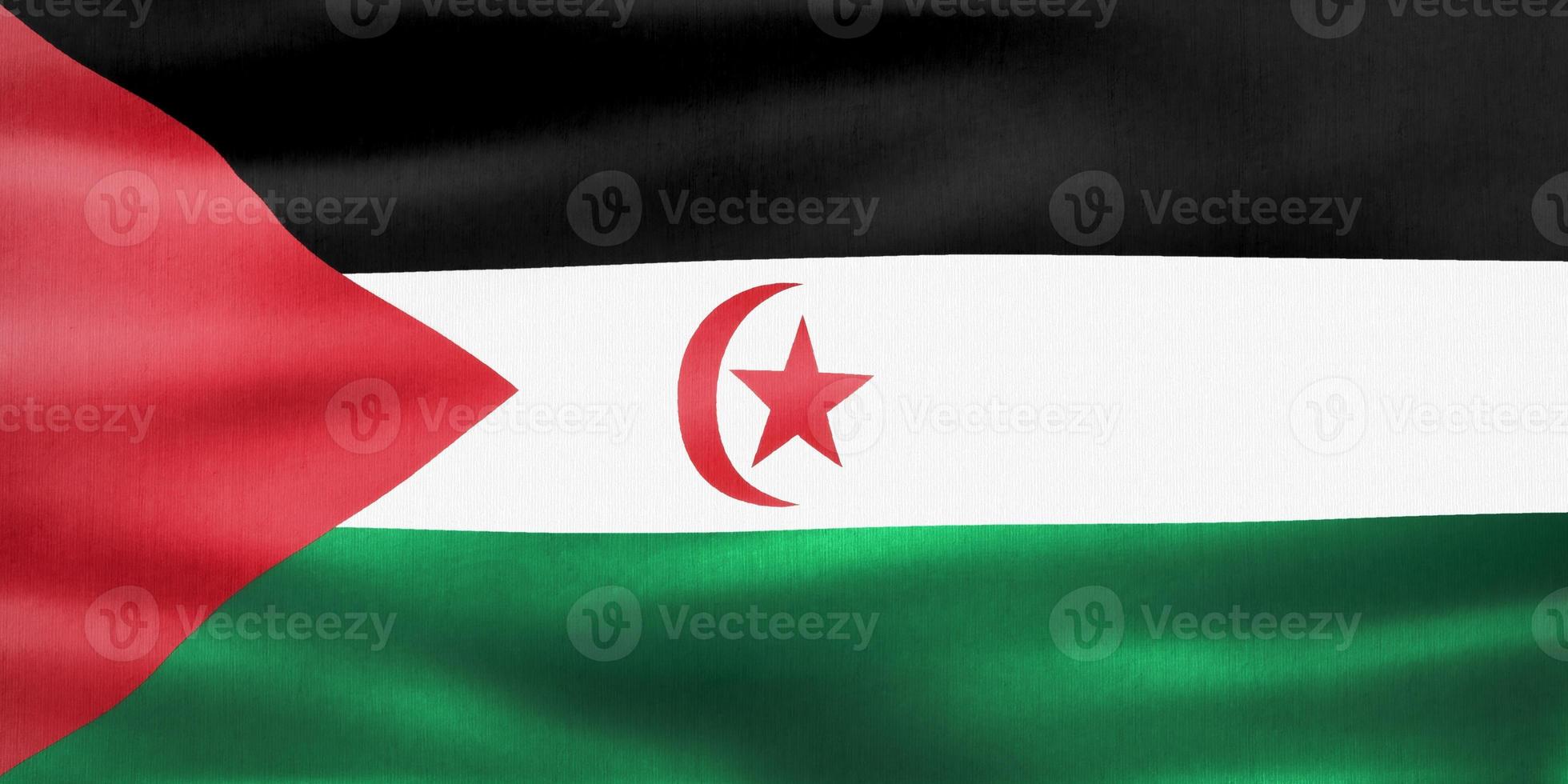 Western Sahara flag - realistic waving fabric flag photo