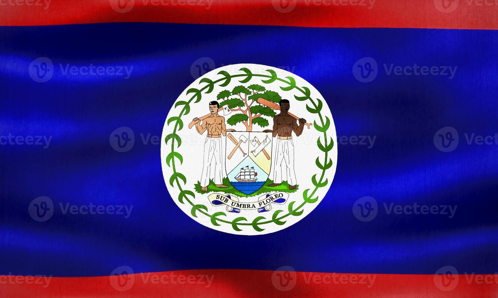 Belize flag - realistic waving fabric flag photo
