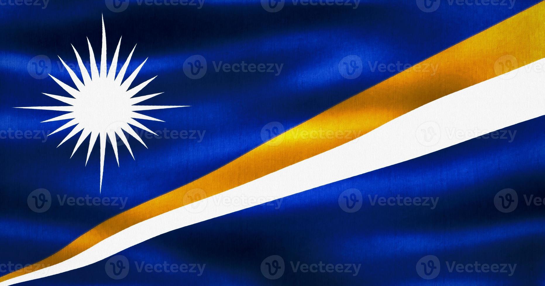 3D-Illustration of a Marshall Islands flag - realistic waving fabric flag photo