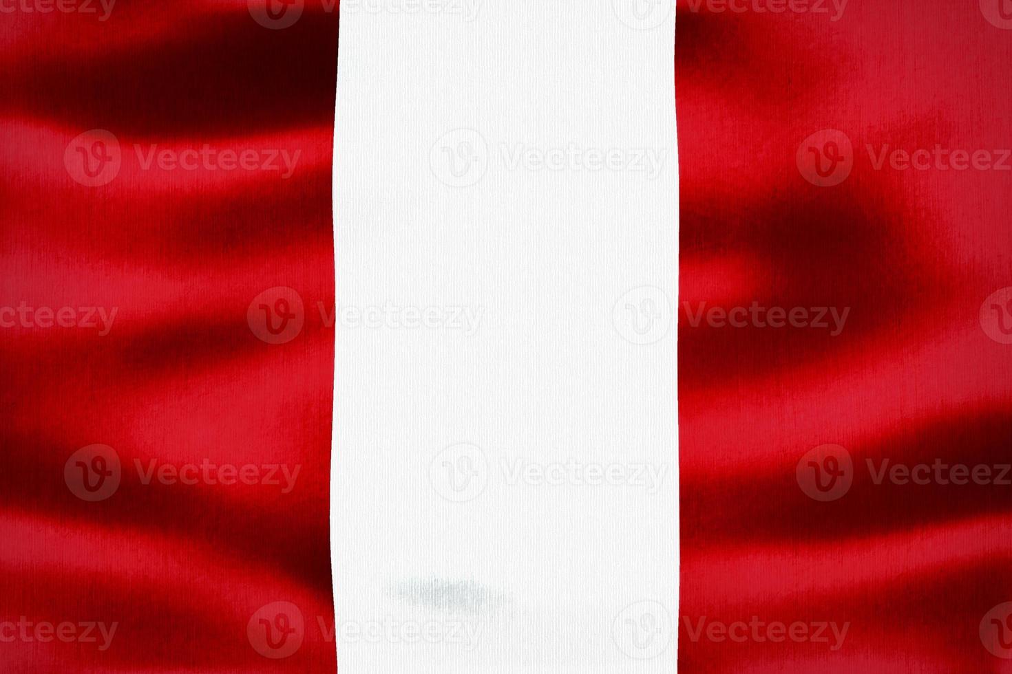 3D-Illustration of a Peru flag - realistic waving fabric flag photo