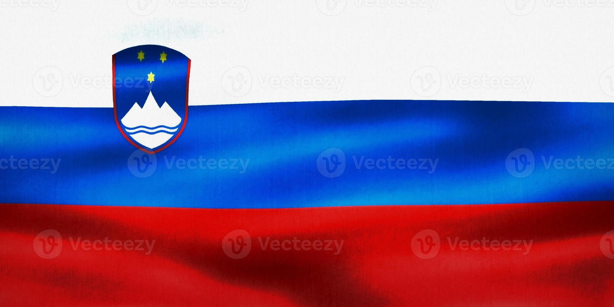 3D-Illustration of a Slovenia flag - realistic waving fabric flag photo