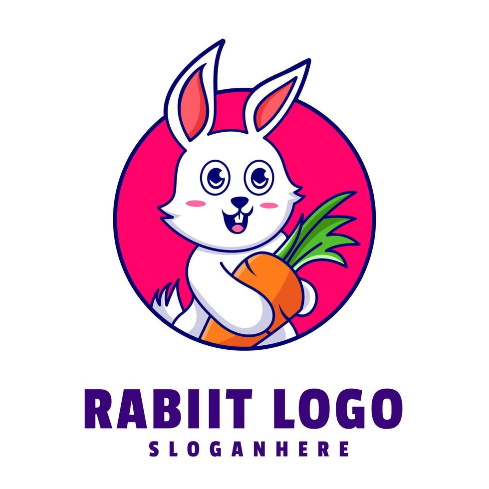 Rabbit Holding Logo Template vector