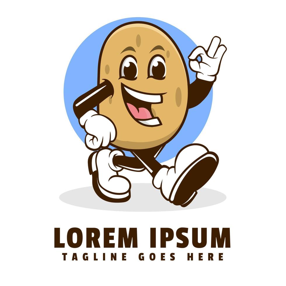 Potato Cartoon Logo Template vector