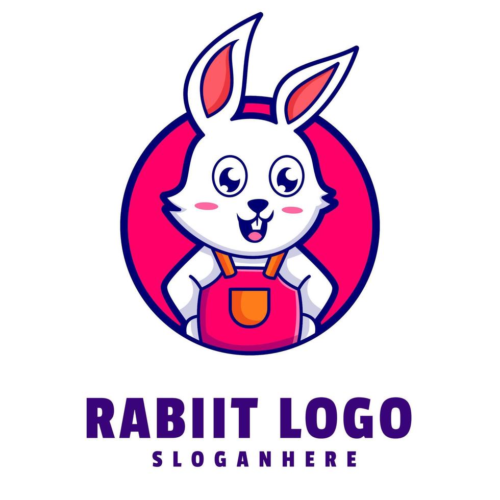 Rabbit Cartoon Logo Template vector