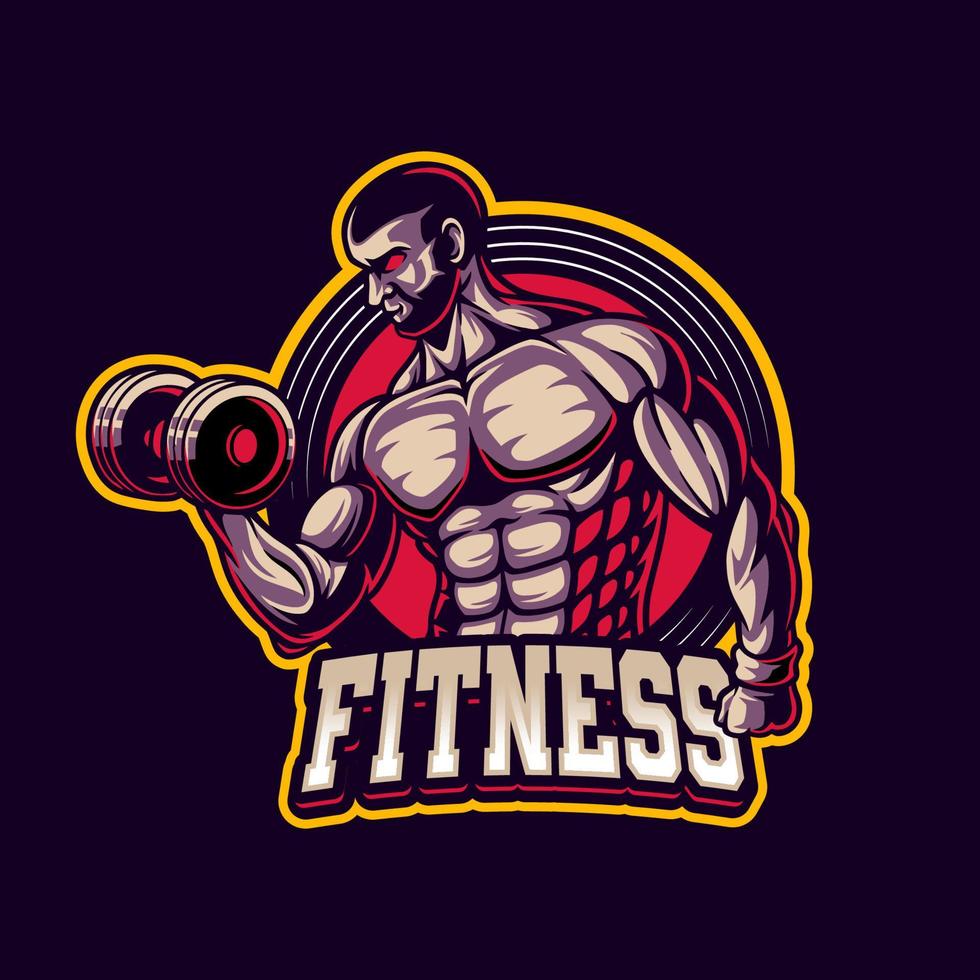 Gym and fitness club logo design, sport badge vector