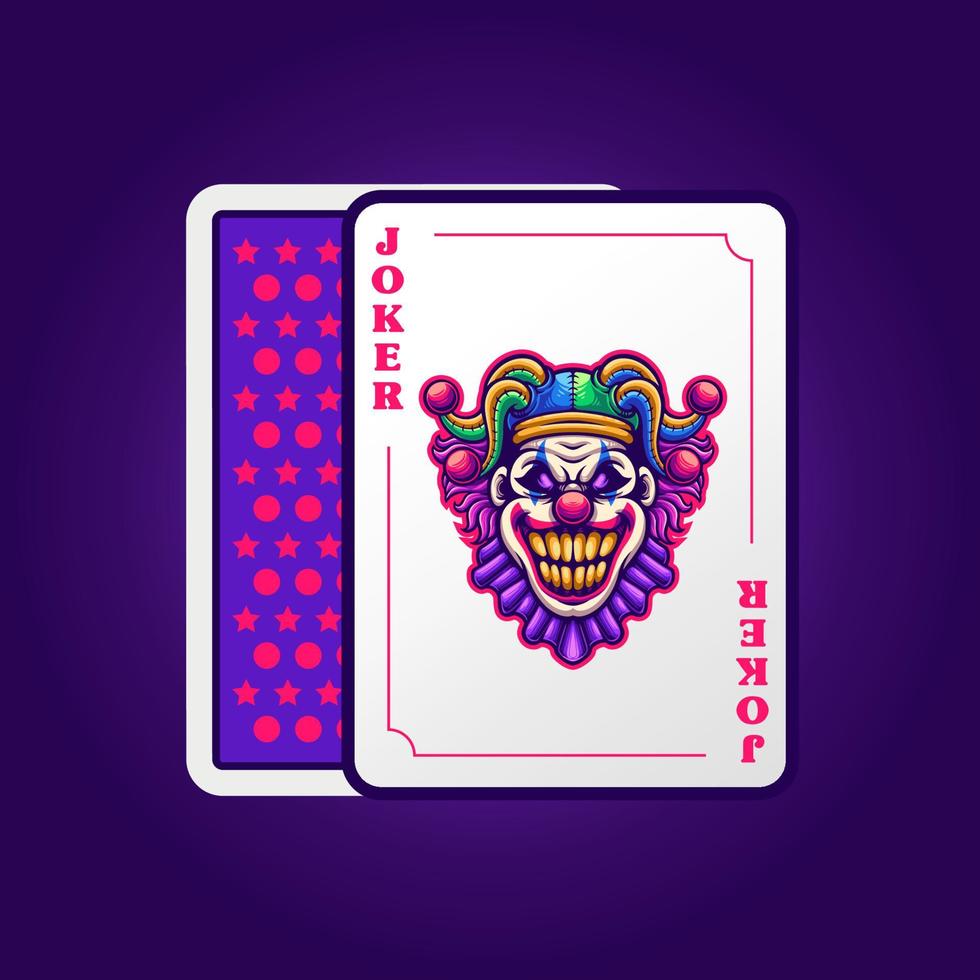 Joker poker card illustration. Joker card design vector