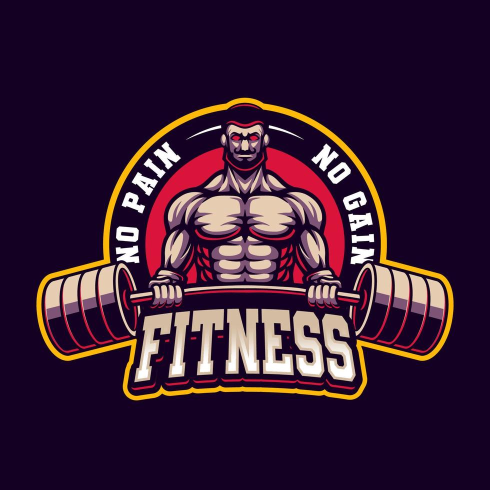 Gym and fitness club logo design, sport badge vector