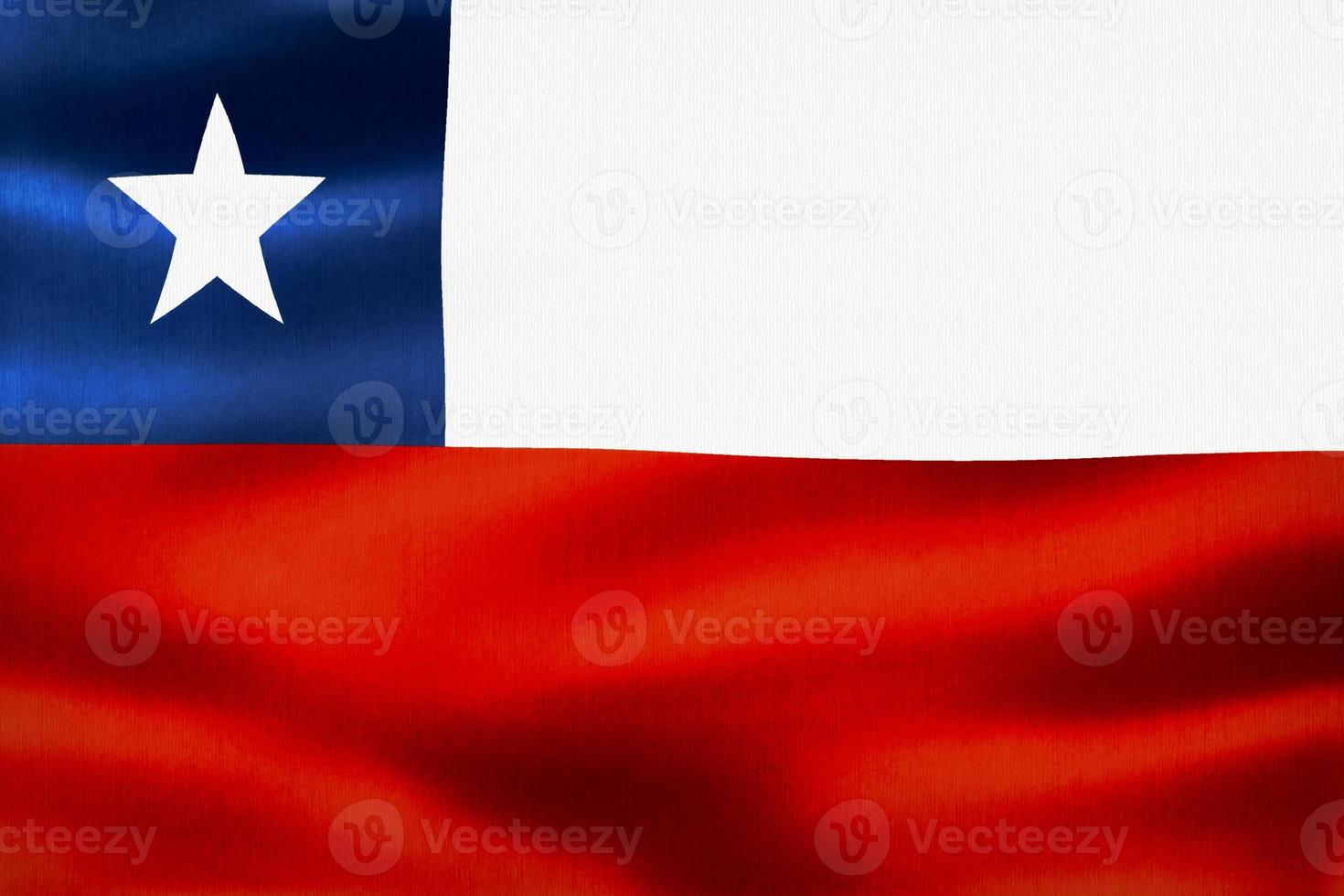 Chile flag - realistic waving fabric flag photo