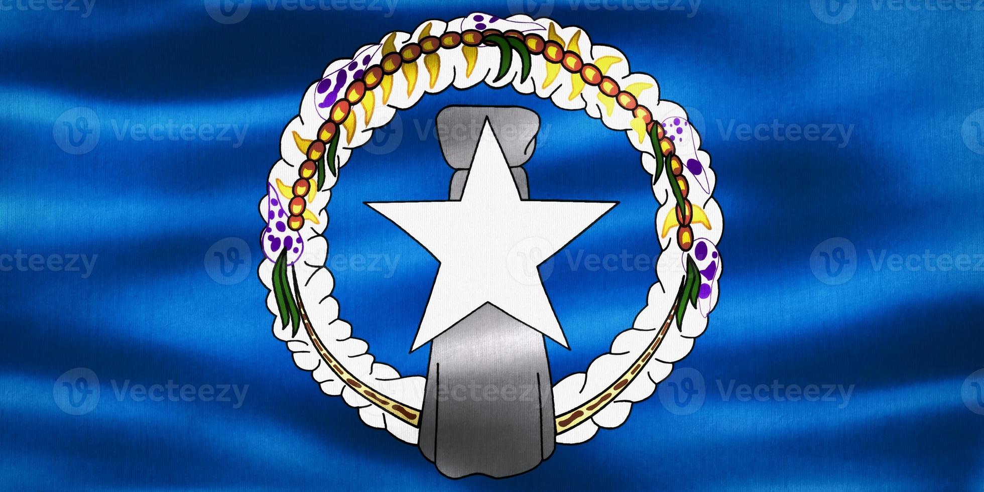 3D-Illustration of a Mariana Islands flag - realistic waving fabric flag photo