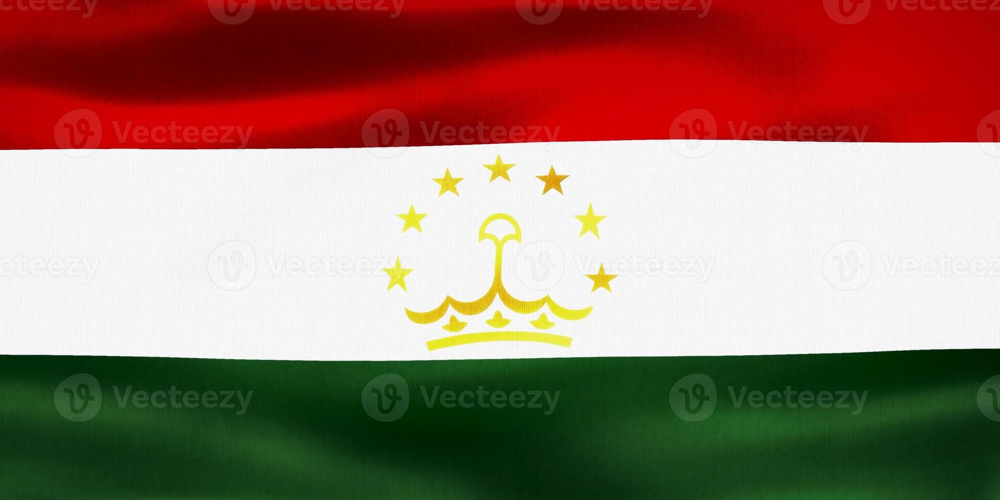 3D-Illustration of a Tajikistan flag - realistic waving fabric flag photo