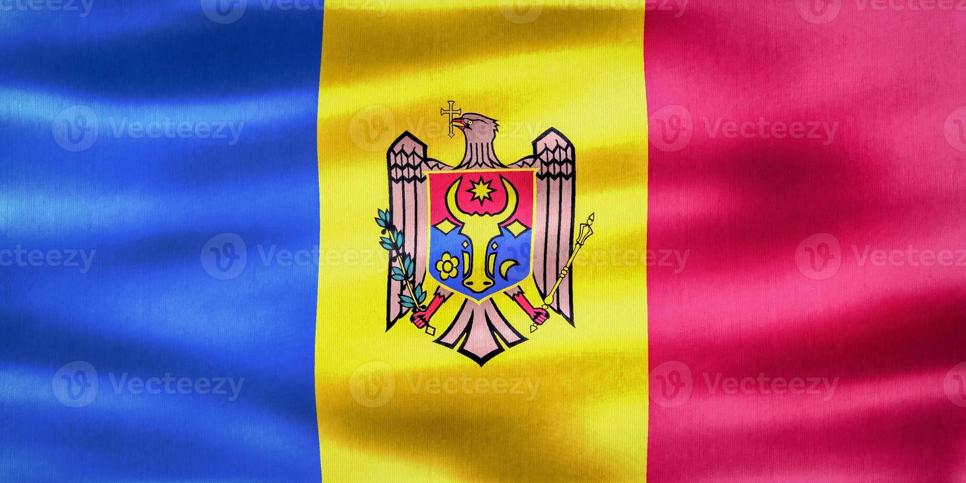 3D-Illustration of a Moldova flag - realistic waving fabric flag photo