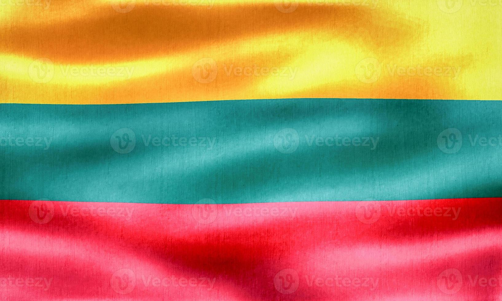 3D-Illustration of a Lithuania flag - realistic waving fabric flag photo