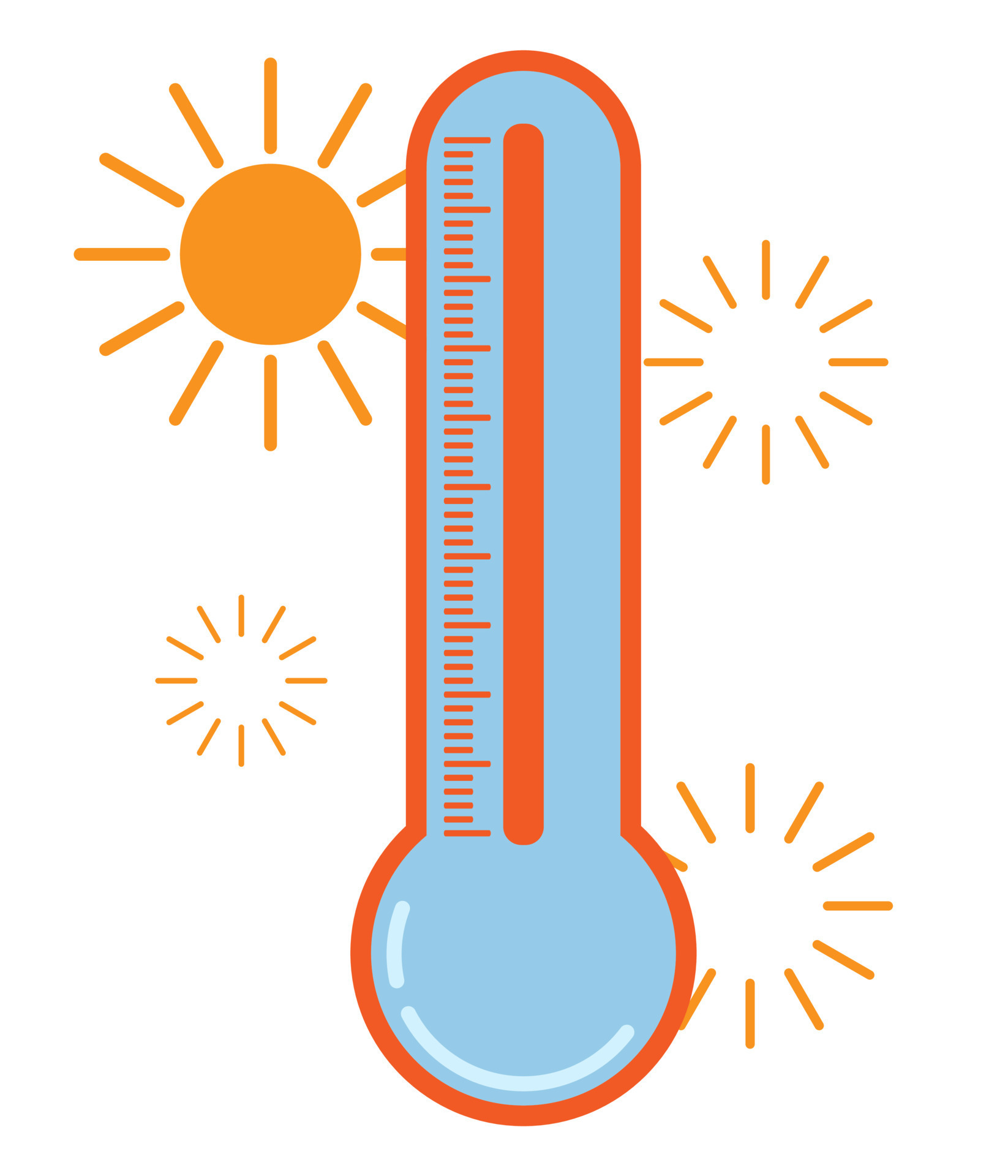 Premium Vector  Weather thermometer with hot temperature flat illustration