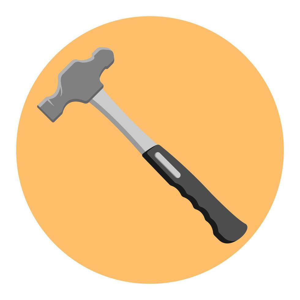martillo vector icono para carpintería y construcción, martillo plano icono