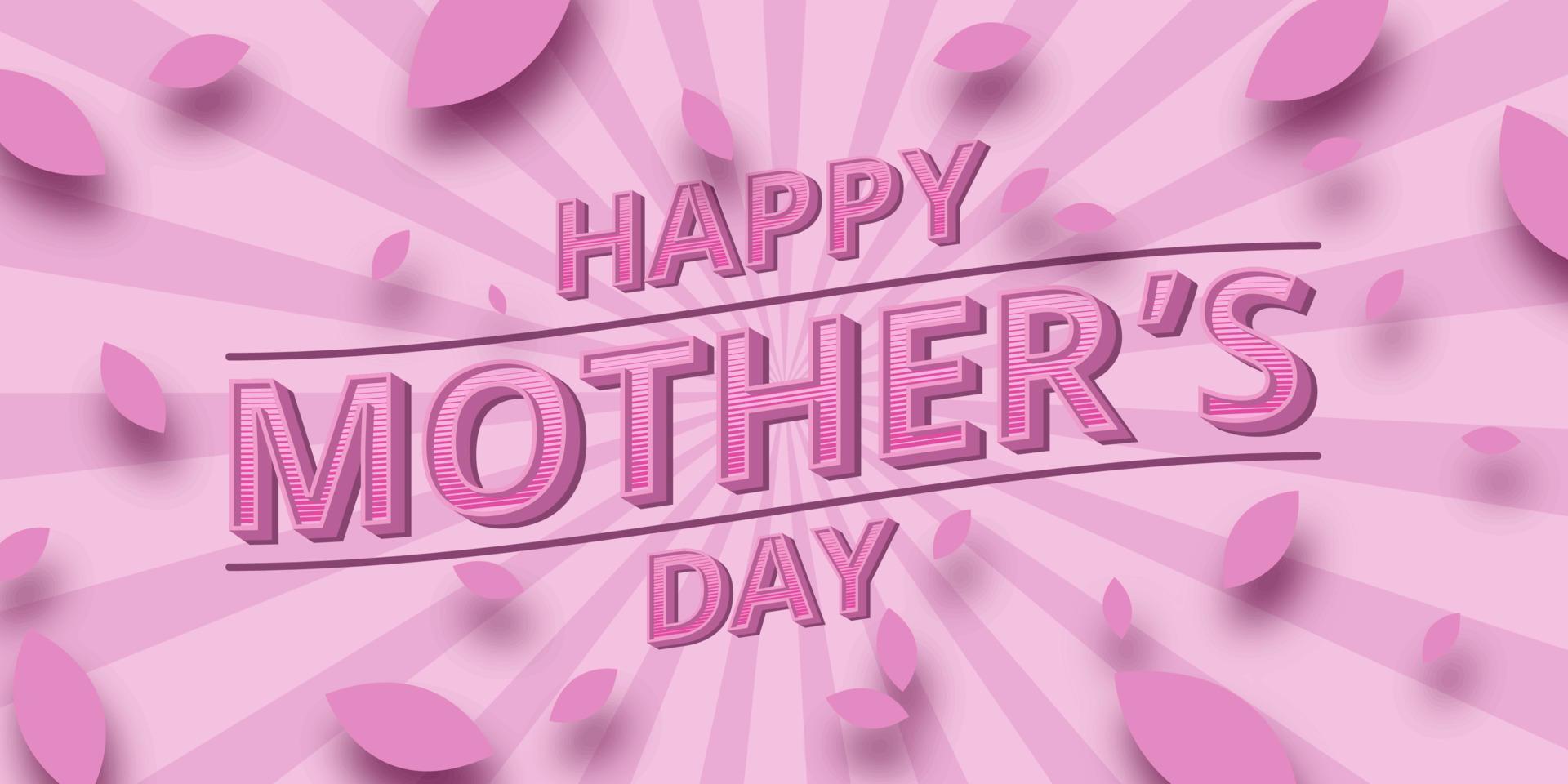 Vector illustration of happy mother's day in vintage style suitable for banners, posters, greeting cards, design templates