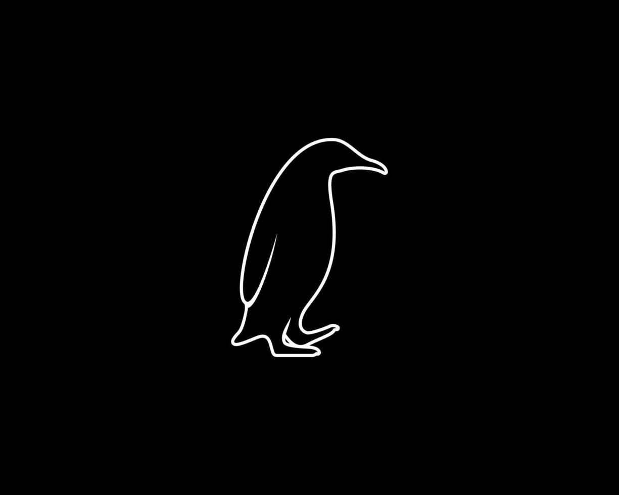 pingüino contorno vector silueta
