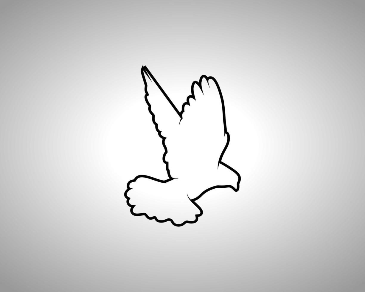 Pigeon Outline Vector Silhouette