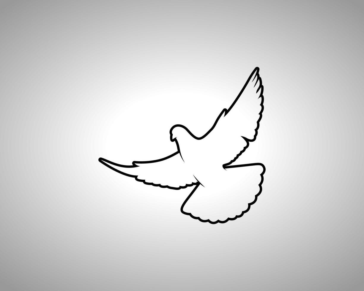Pigeon Outline Vector Silhouette