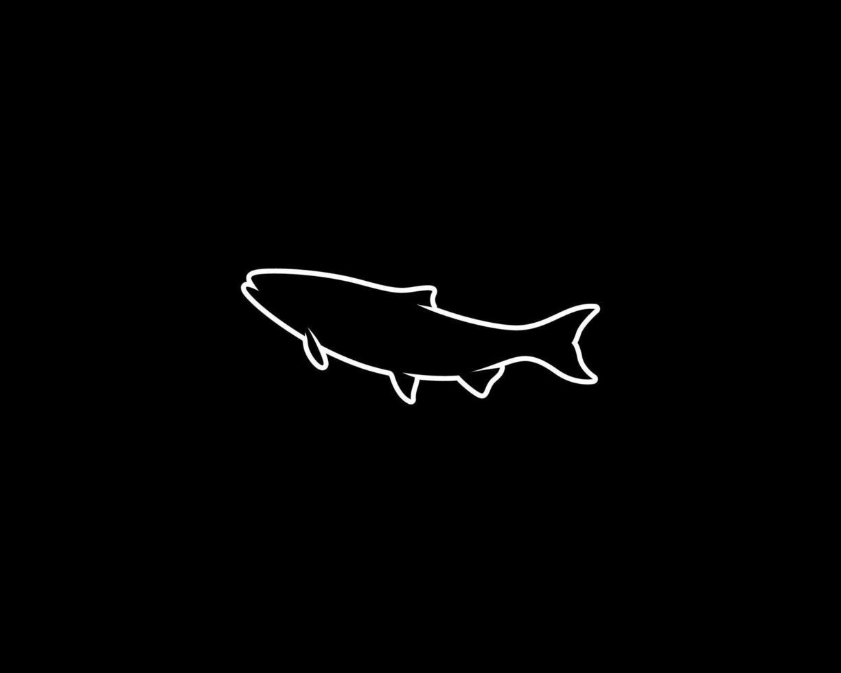 Salmon Outline Vector Silhouette