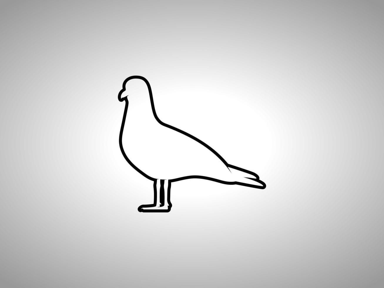 seagull Outline Vector silhouette