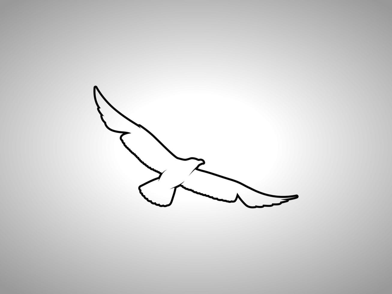 seagull Outline Vector silhouette