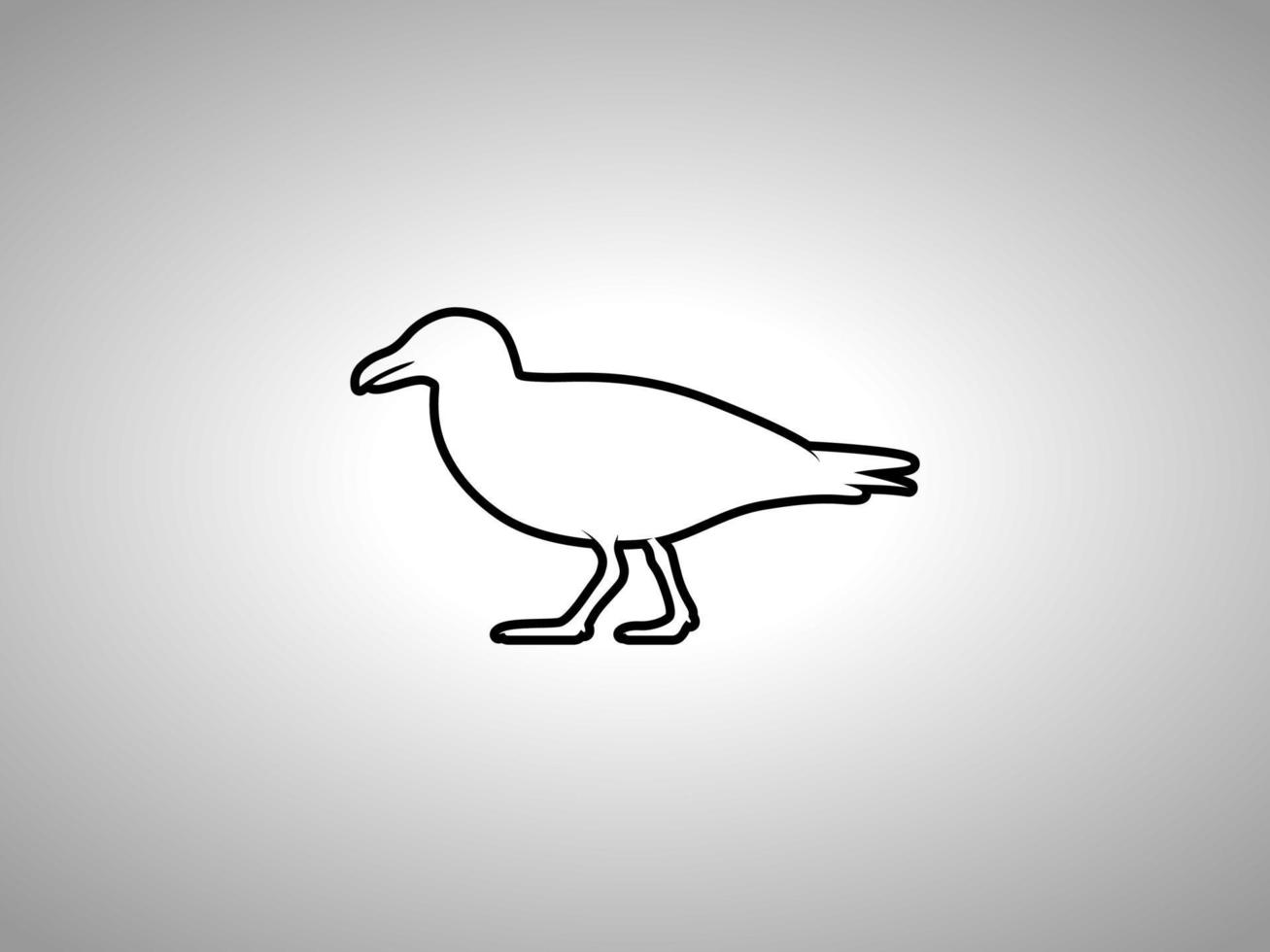 seagull Outline Vector silhouette