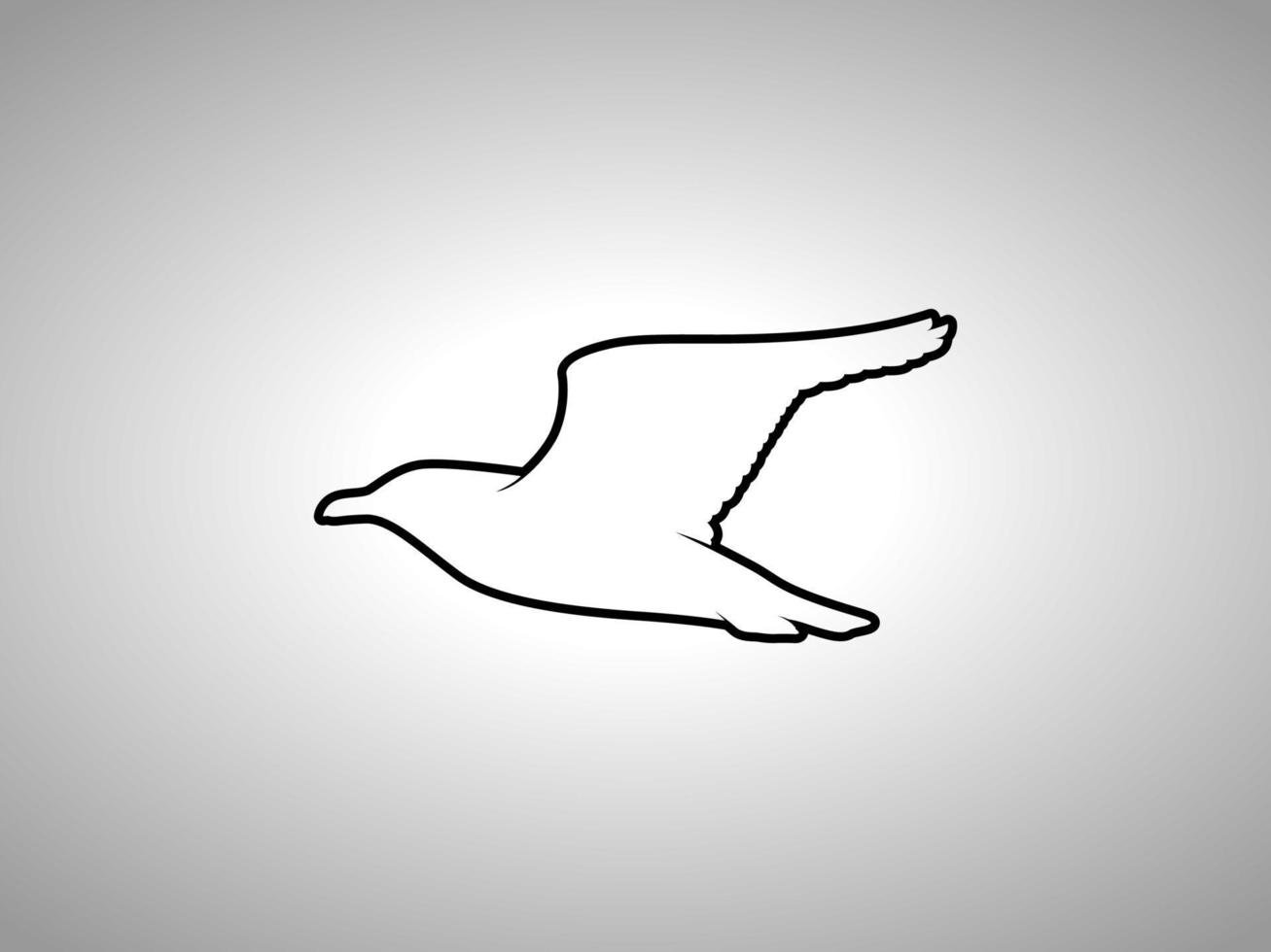 seagull Outline Vector silhouette