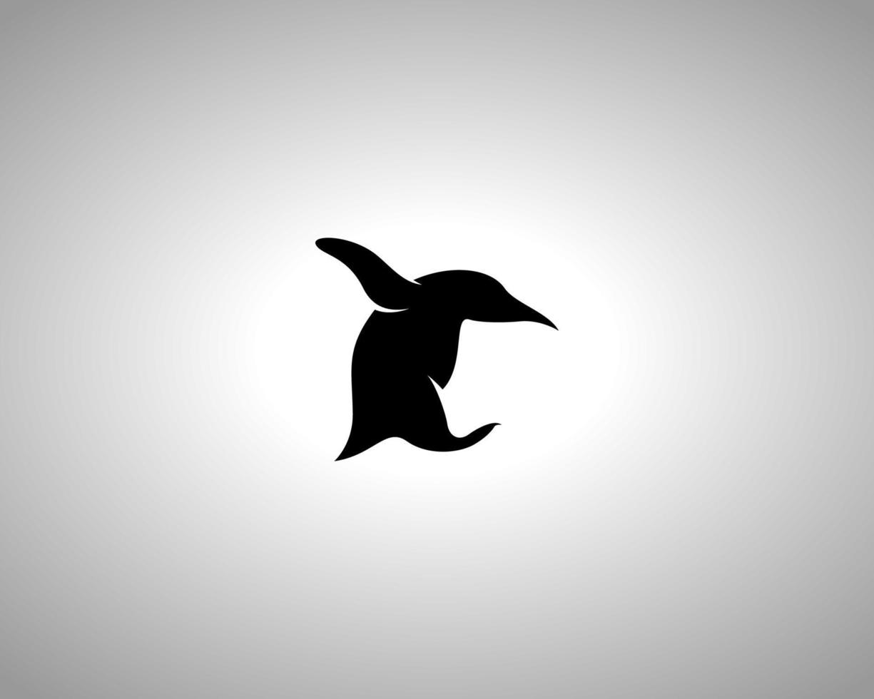 silueta vectorial de pingüino vector