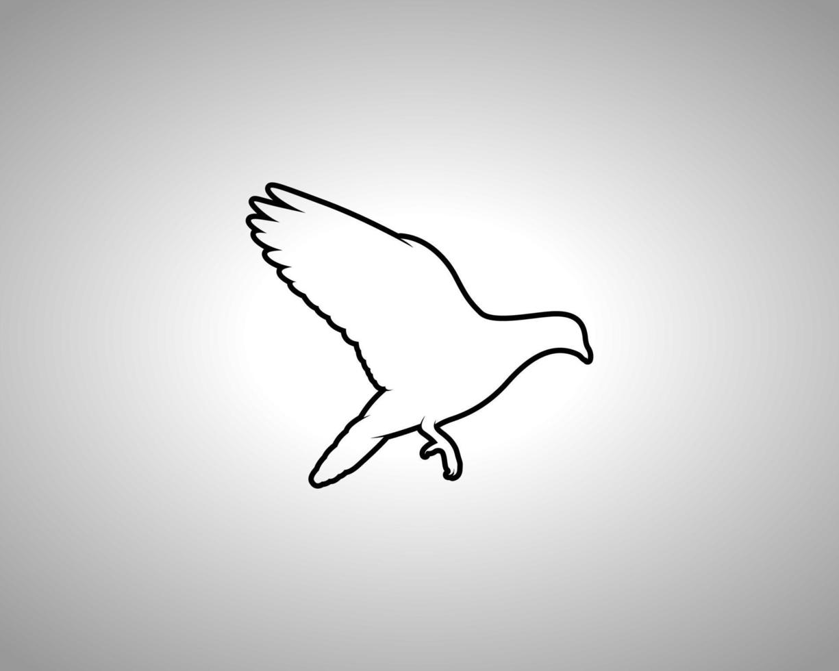 Pigeon Outline Vector Silhouette