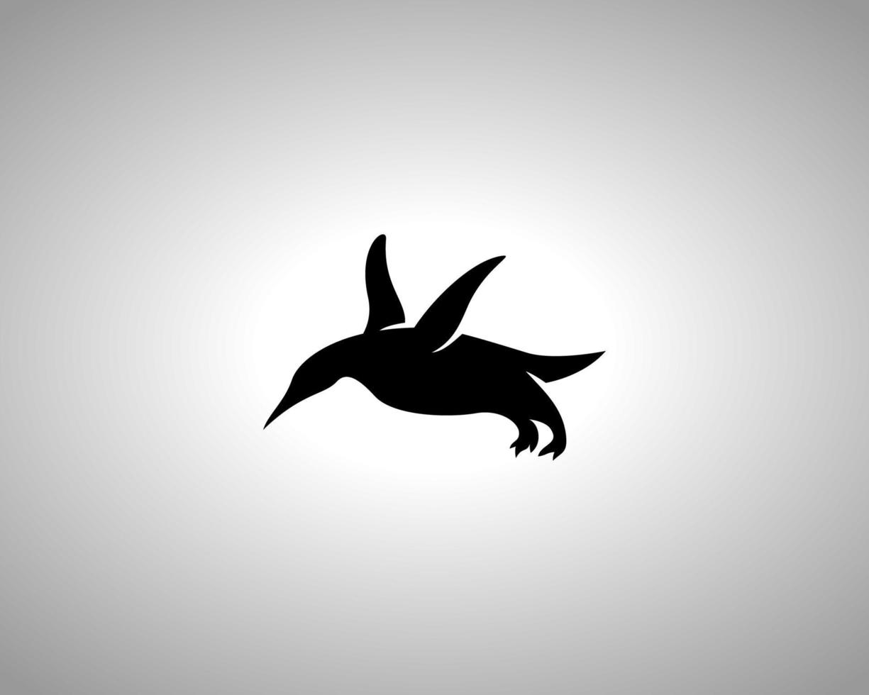 silueta vectorial de pingüino vector