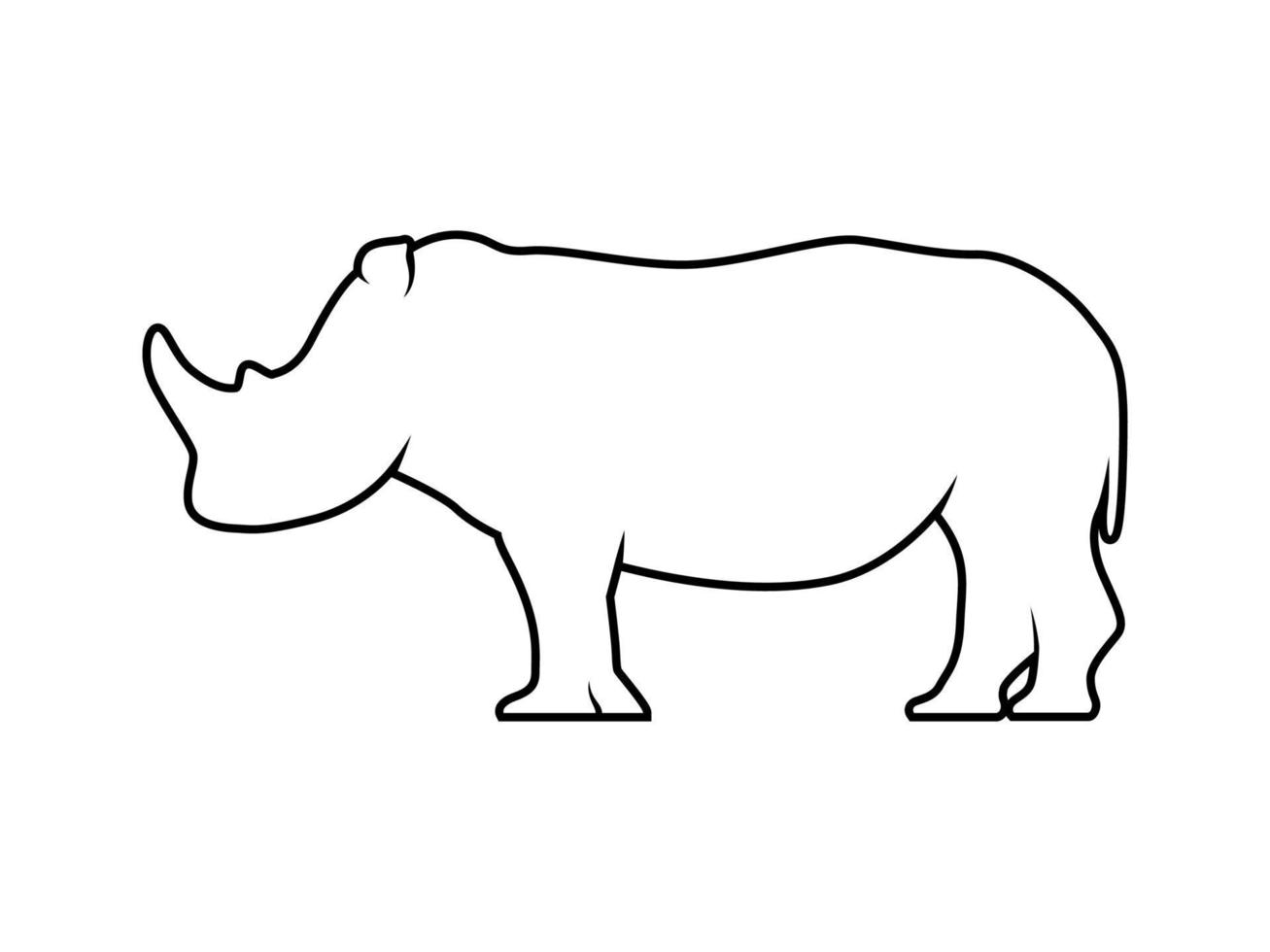 Rhino Outline Vector Animal Silhouette