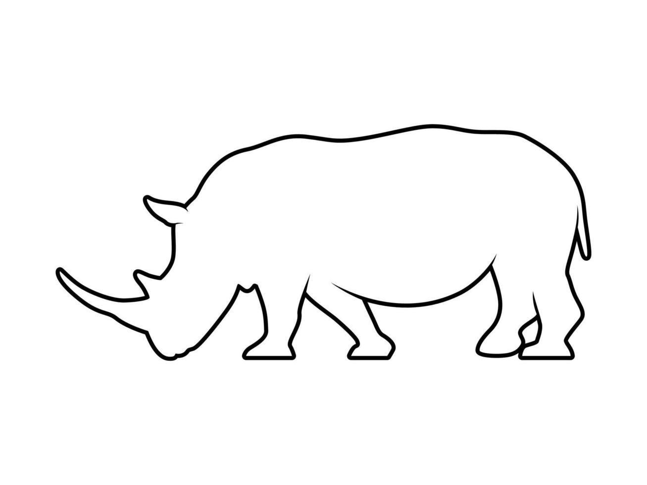Rhino Outline Vector Animal Silhouette