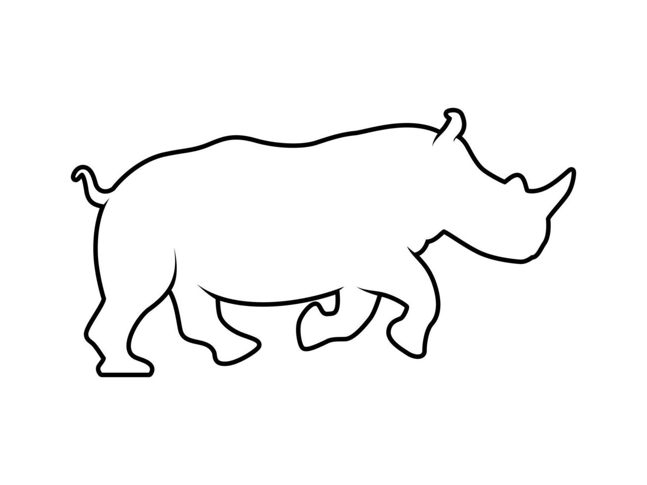 Rhino Outline Vector Animal Silhouette