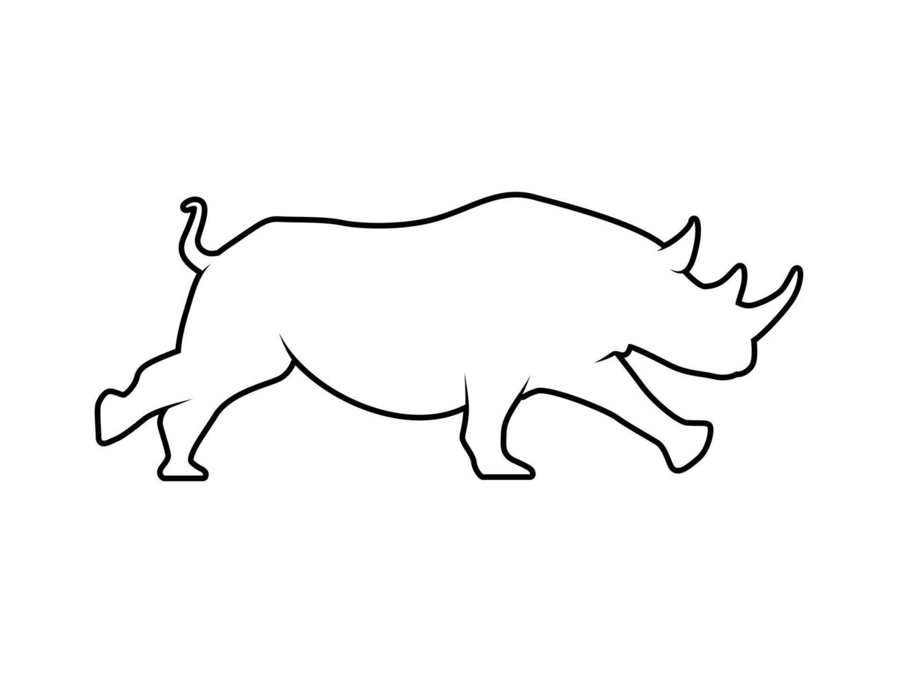 Rhino Outline Vector Animal Silhouette
