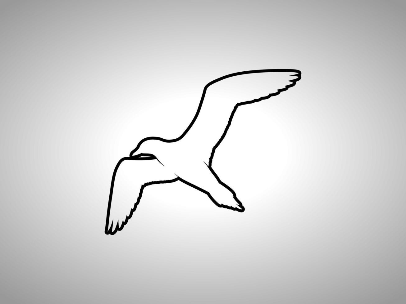 Gaviota contorno vector silueta