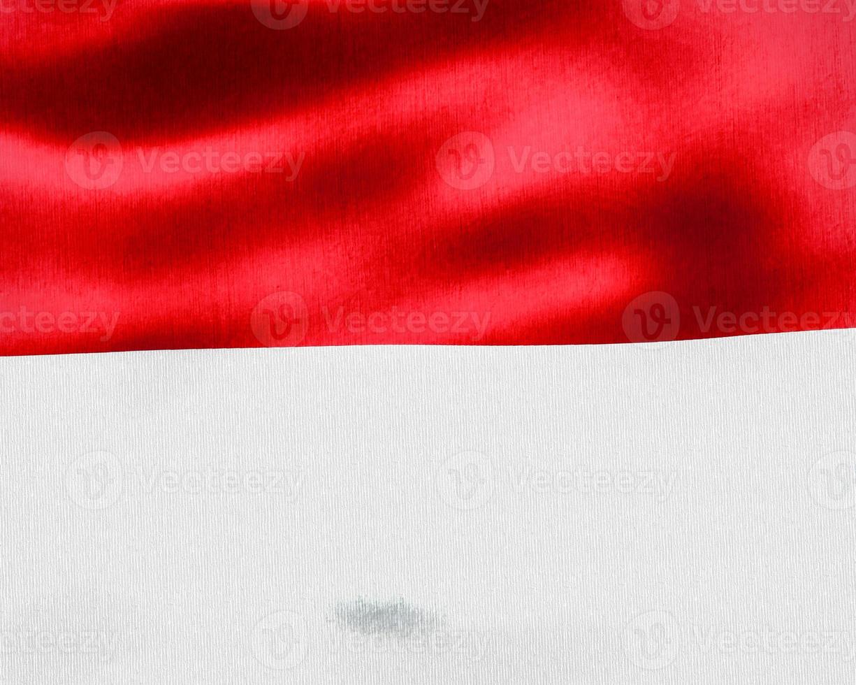 3D-Illustration of a Monaco flag - realistic waving fabric flag photo