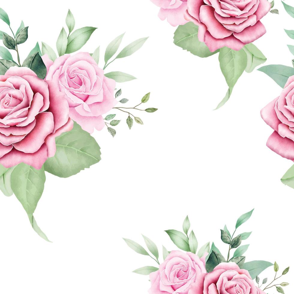Seamless pattern Floral Rose Watercolor vector