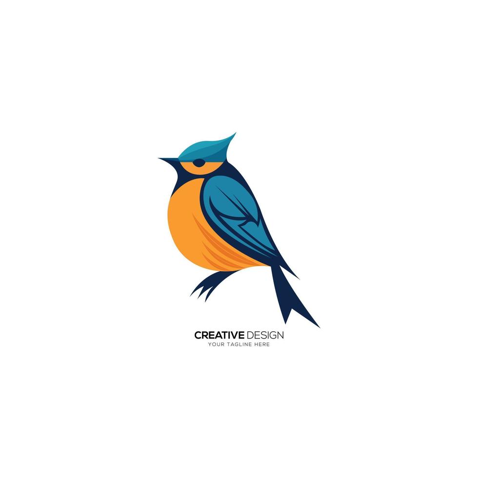 Abstract colorful bird silhouette modern logo. vector