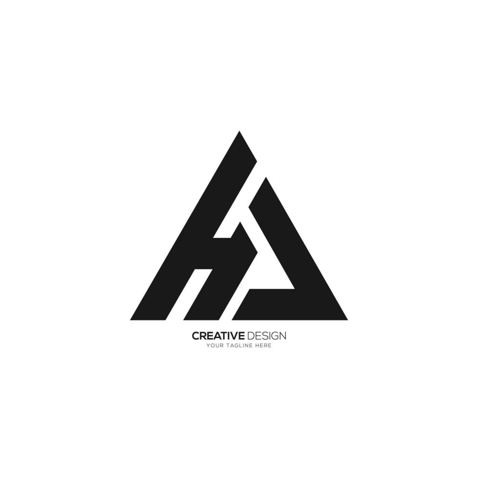 Letter H J modern art triangle shape monogram logo vector