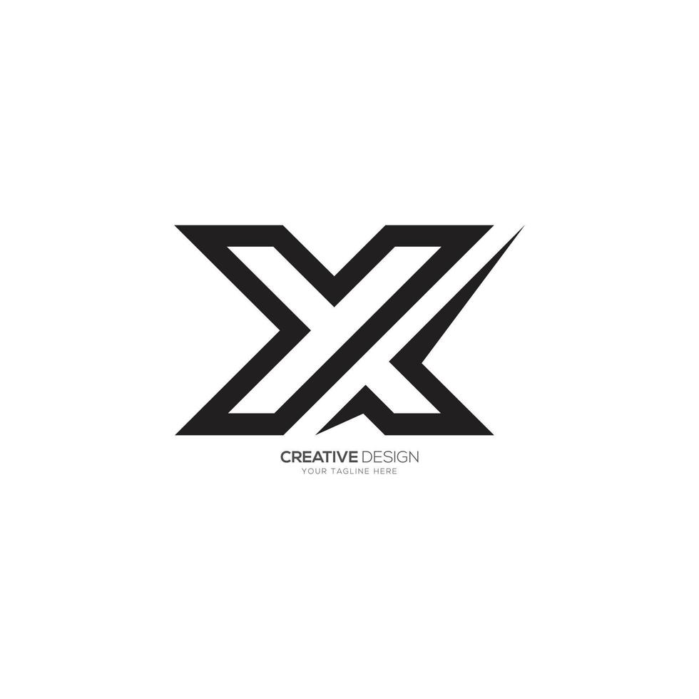 Modern initial letter Y X line art creative logo vector