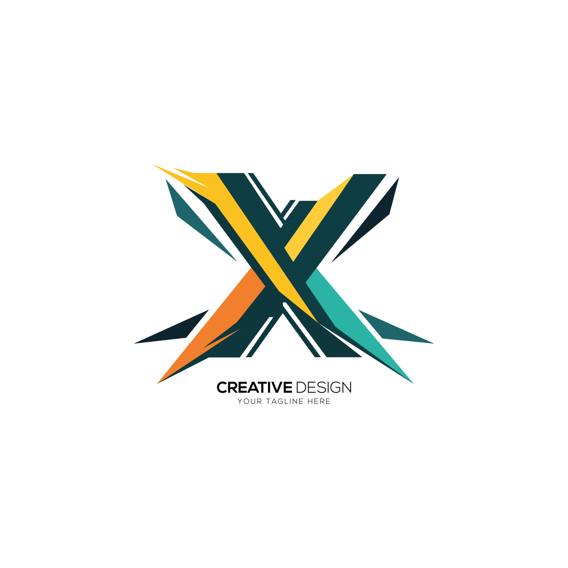 X modern letter colorful abstract gaming logo 21069695 Vector Art at