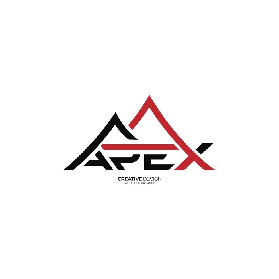 Mountain branding apex modern logo vector