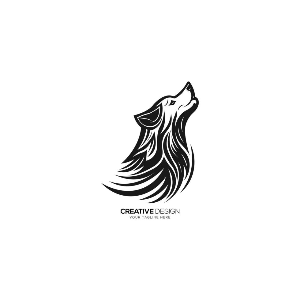 Wolf head modern illustration wildlife silhouette logo vector