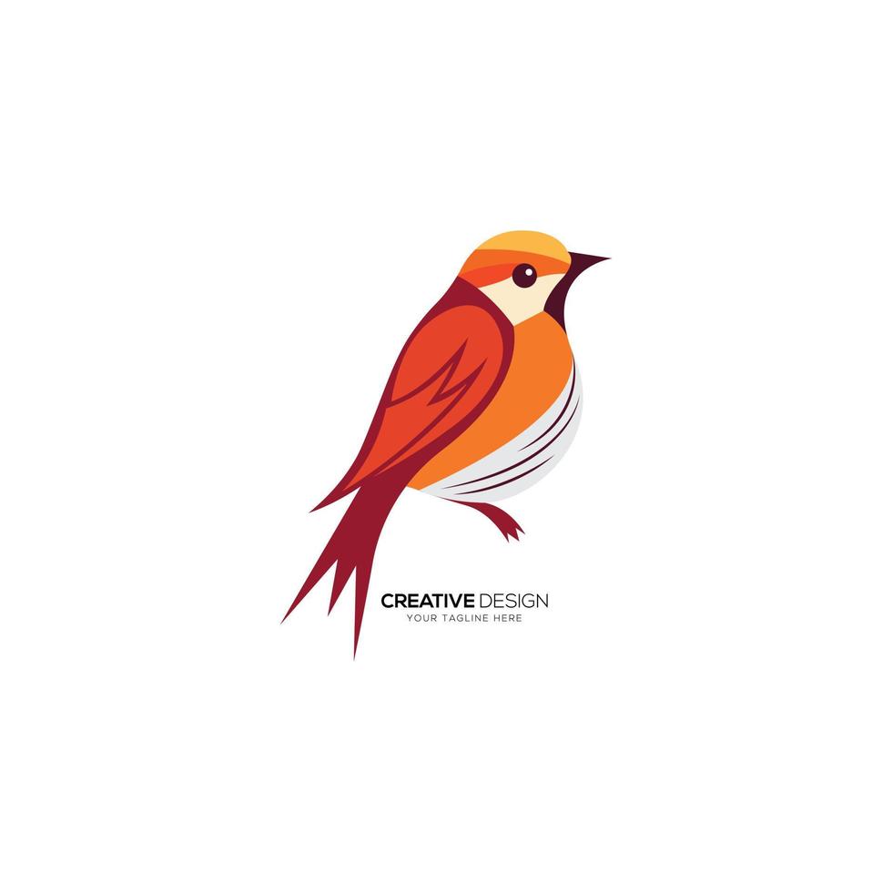 pájaro silueta moderno vistoso resumen logo vector