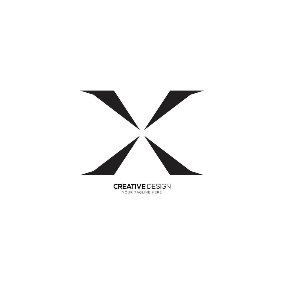 Modern letter X cress shape creative logo vector