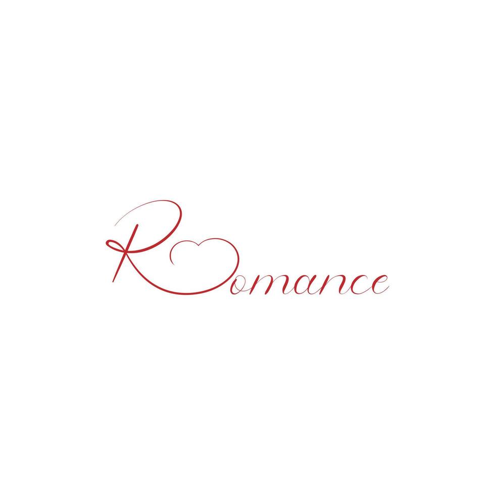 Romance creative typography letter with love logo vector