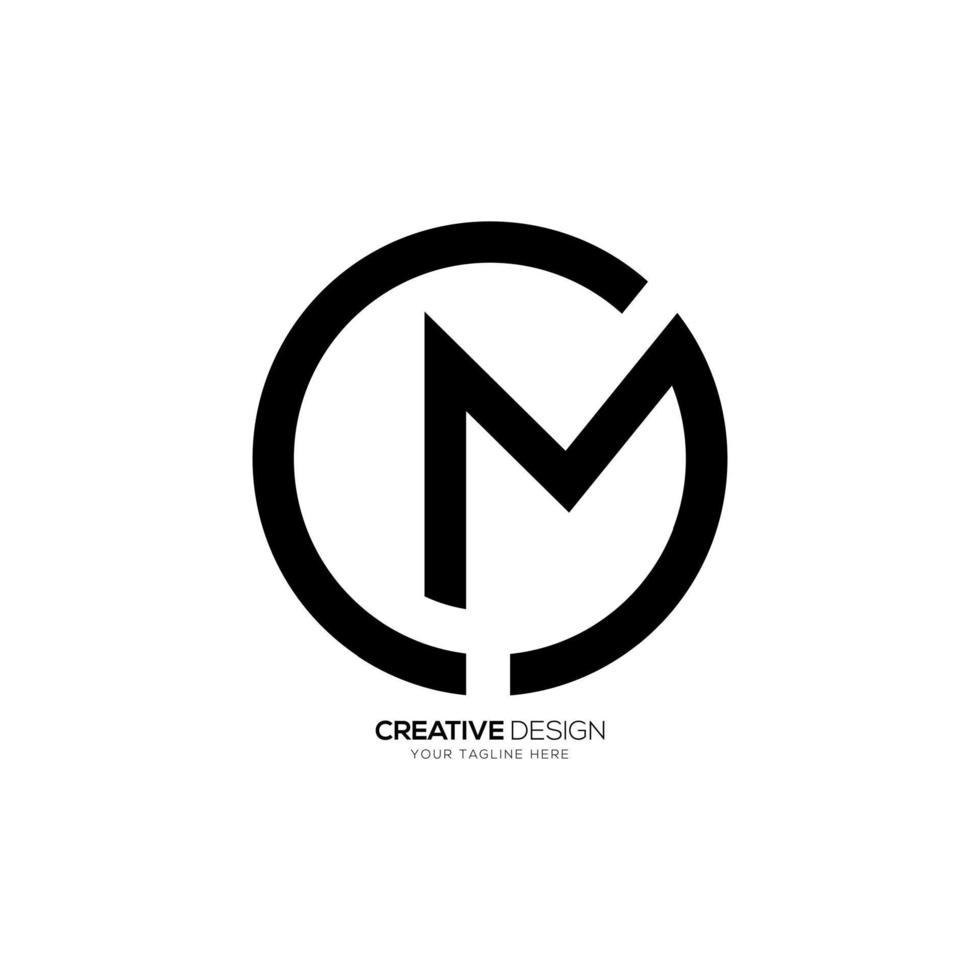 Mc or Cm circle creative rounded monogram abstract logo vector