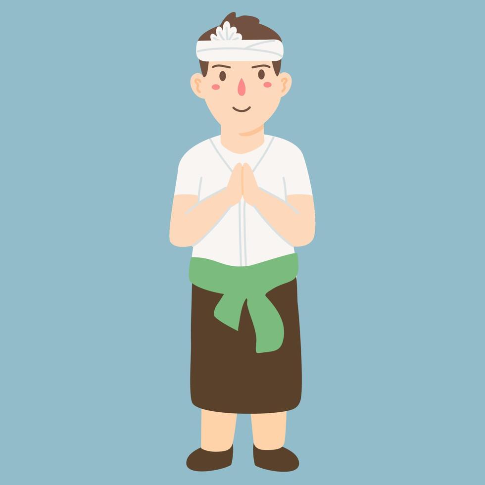 illustration of nyepi day day of silence balinese traditional celebration vector