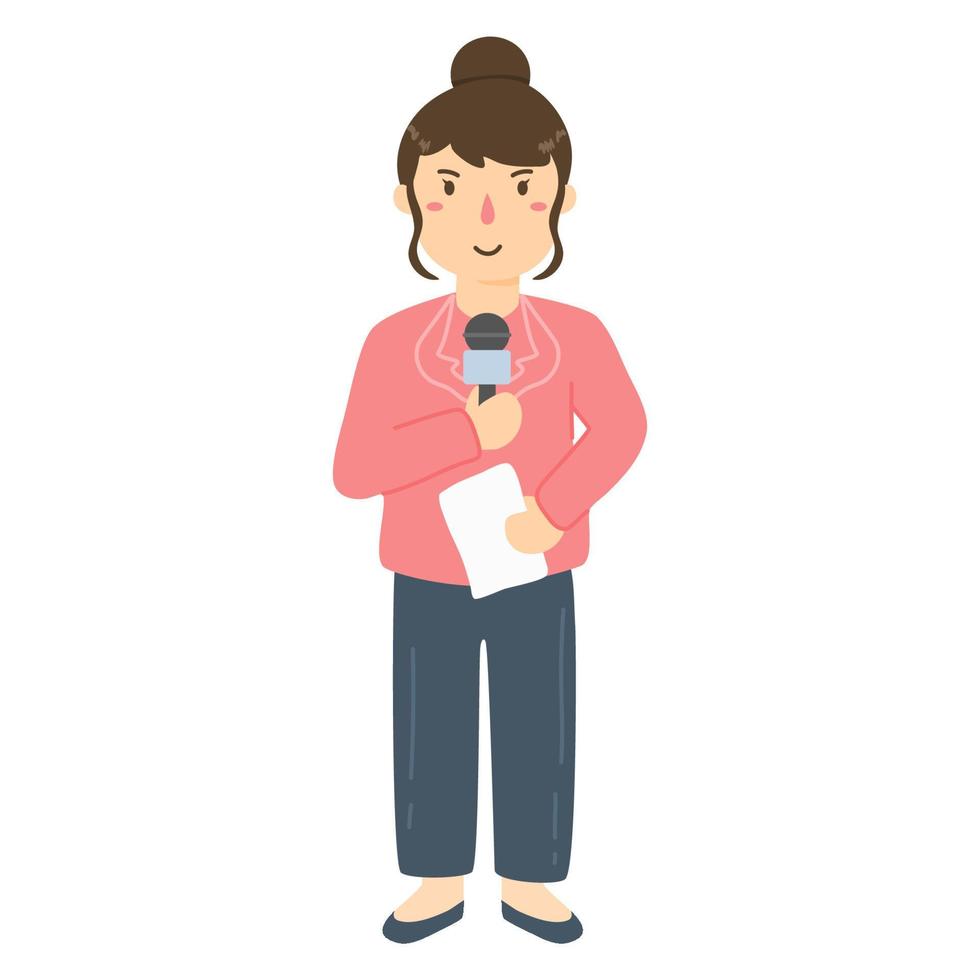 tv news workers reporter vector