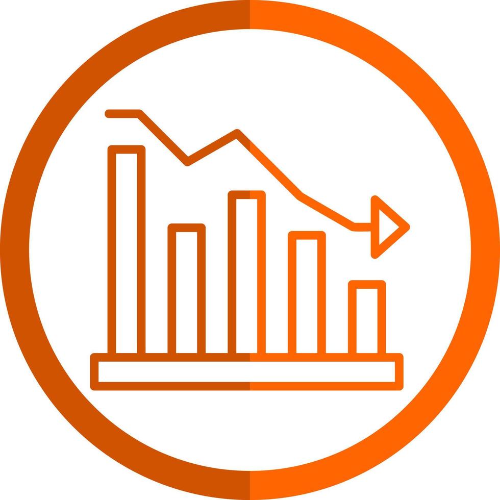 Fluctuation Down Vector Icon Design
